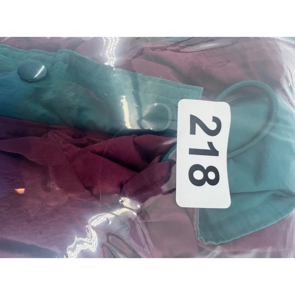 Vintage‎ Colorblock Windbreaker Jacket Burgundy Teal Embroidered Crest Nylon